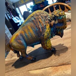 Colorful Bison Sculpture